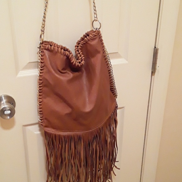 Imoshion Handbags - Imoshion Boho Leather Braid Tassel Purse